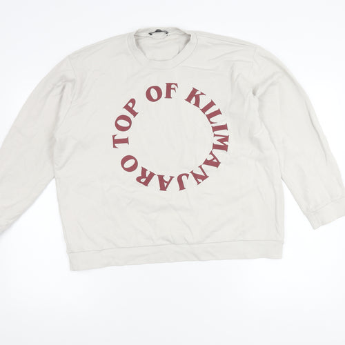 Zara Unisex White Graphic Sweatshirt Size 12