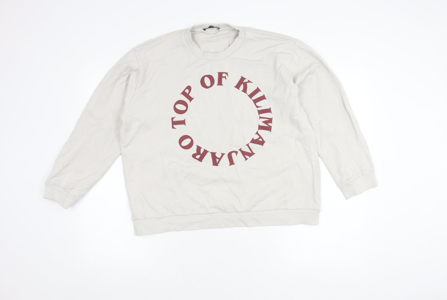 Zara Unisex White Graphic Sweatshirt Size 12