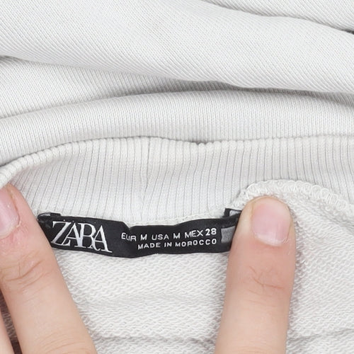 Zara Unisex White Graphic Sweatshirt Size 12