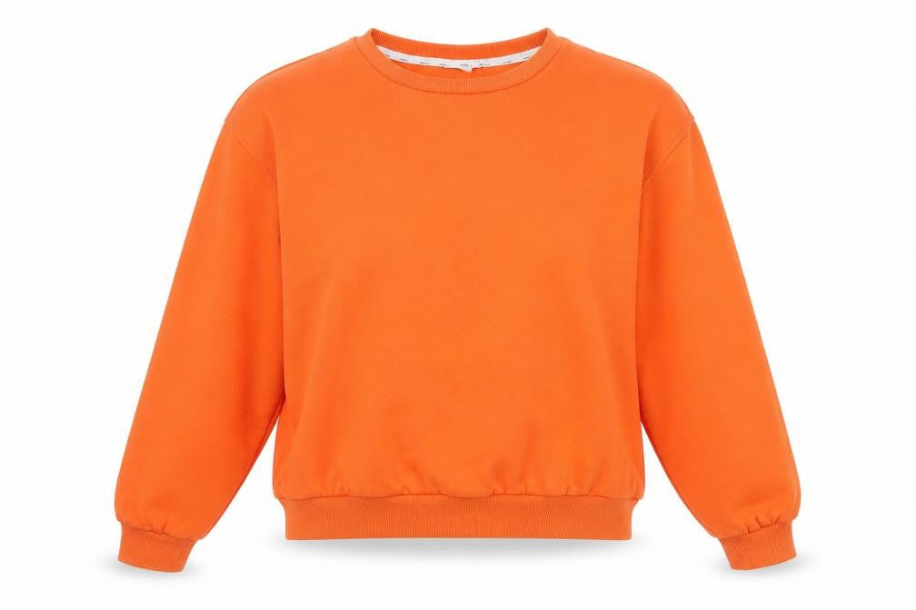 Front view of Nümph Women's Orange Pullover Sweatshirt S Casual