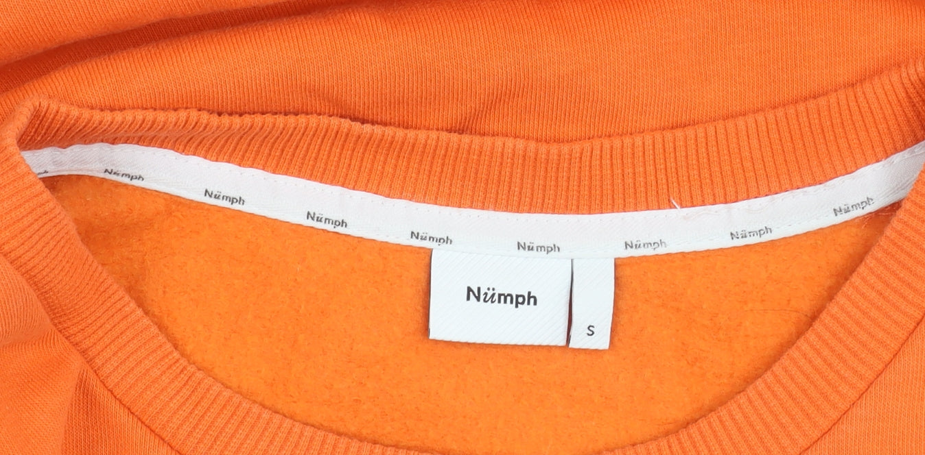 Nümph Women's Orange Pullover Sweatshirt S Casual