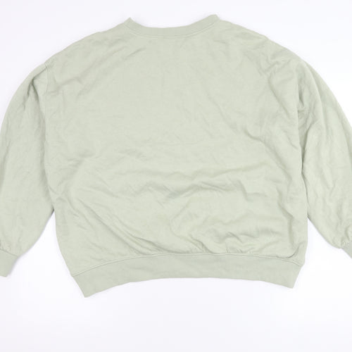 H&M Women's Green Pullover Sweatshirt Size L