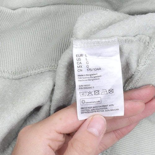 H&M Women's Green Pullover Sweatshirt Size L