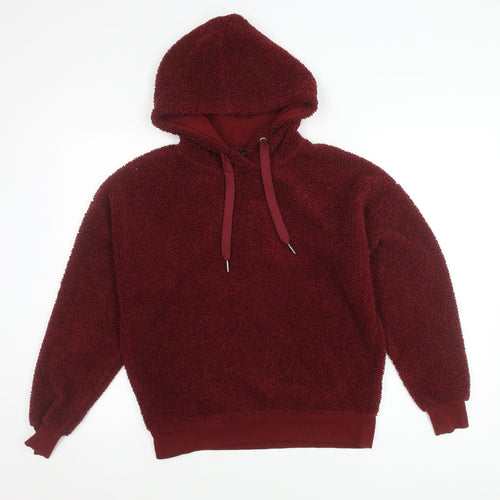 New Look Women's Red Hooded Fleece Hoodie Size 6