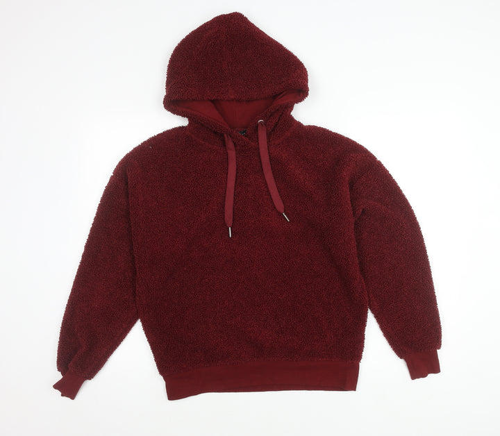 New Look Women's Red Hooded Fleece Hoodie Size 6