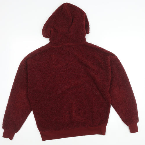 New Look Women's Red Hooded Fleece Hoodie Size 6