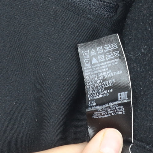 Marks and Spencer Women's Black Hooded Zip Jacket Size 18