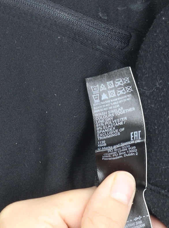 Marks and Spencer Women's Black Hooded Zip Jacket Size 18