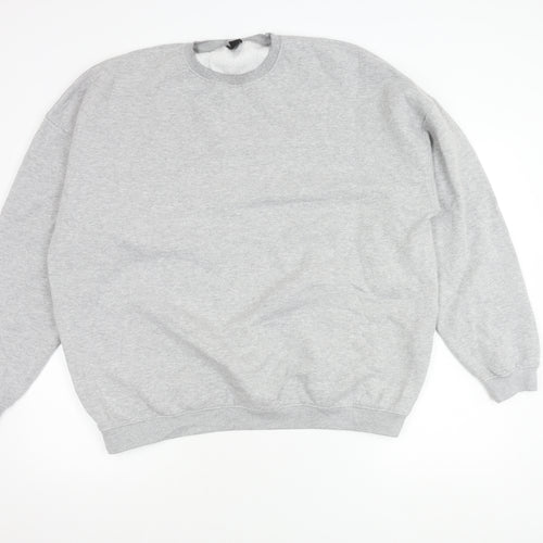 Boohoo Men's Grey Logo Pullover Sweatshirt Size L