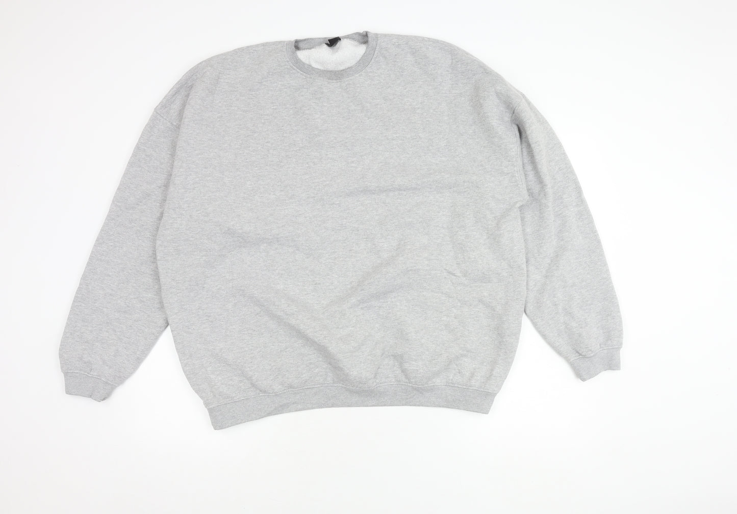 Boohoo Men's Grey Logo Pullover Sweatshirt Size L