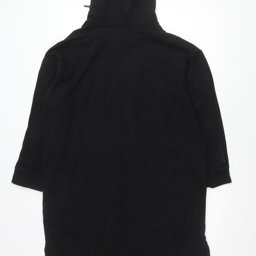 Women's Black Hoodie, Long Sleeve, Size 10, S, Drawstring