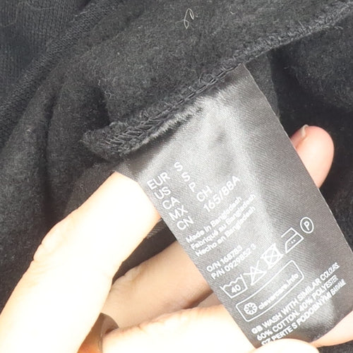 Women's Black Hoodie, Long Sleeve, Size 10, S, Drawstring