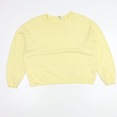 H&M Women's Yellow Pullover Sweatshirt, Size L, Casual