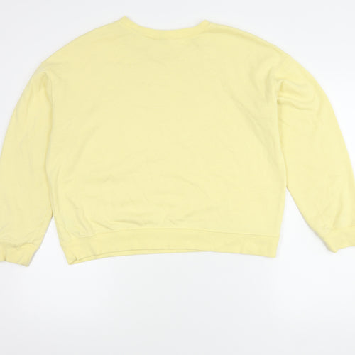 H&M Women's Yellow Pullover Sweatshirt, Size L, Casual