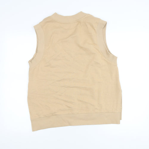 Selected Femme Women's Beige Cotton V-Neck Vest