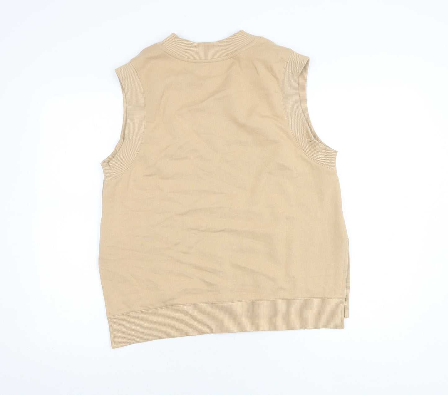 Selected Femme Women's Beige Cotton V-Neck Vest