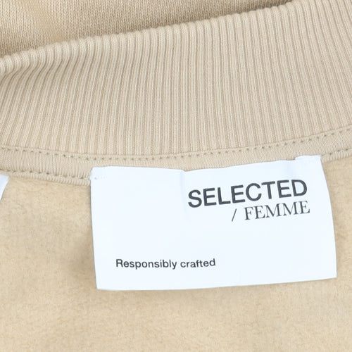 Selected Femme Women's Beige Cotton V-Neck Vest