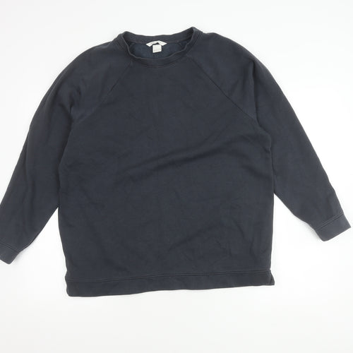 Basic Black Cotton Polyester Unisex Sweatshirt M 12