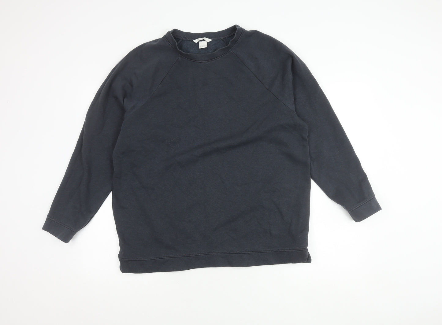 Basic Black Cotton Polyester Unisex Sweatshirt M 12