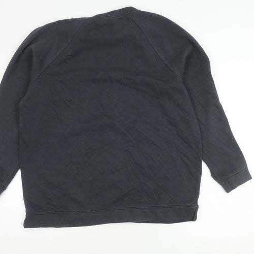 Basic Black Cotton Polyester Unisex Sweatshirt M 12