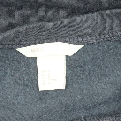 Basic Black Cotton Polyester Unisex Sweatshirt M 12
