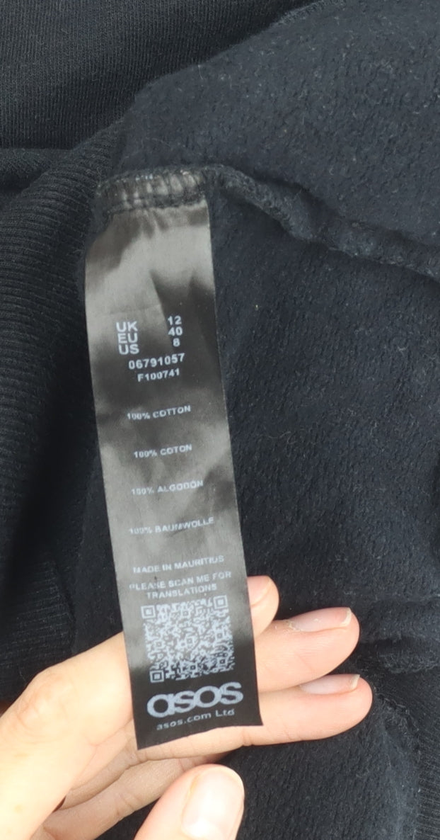 ASOS Women's Black Bomber Jacket Size 12 Casual