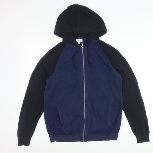 Next Men's Blue Hooded Jacket M - Casual Cotton Style