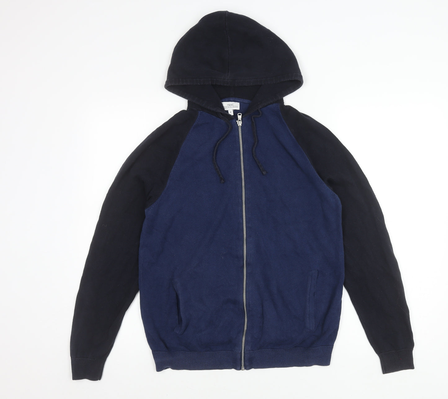 Next Men's Blue Hooded Jacket M - Casual Cotton Style
