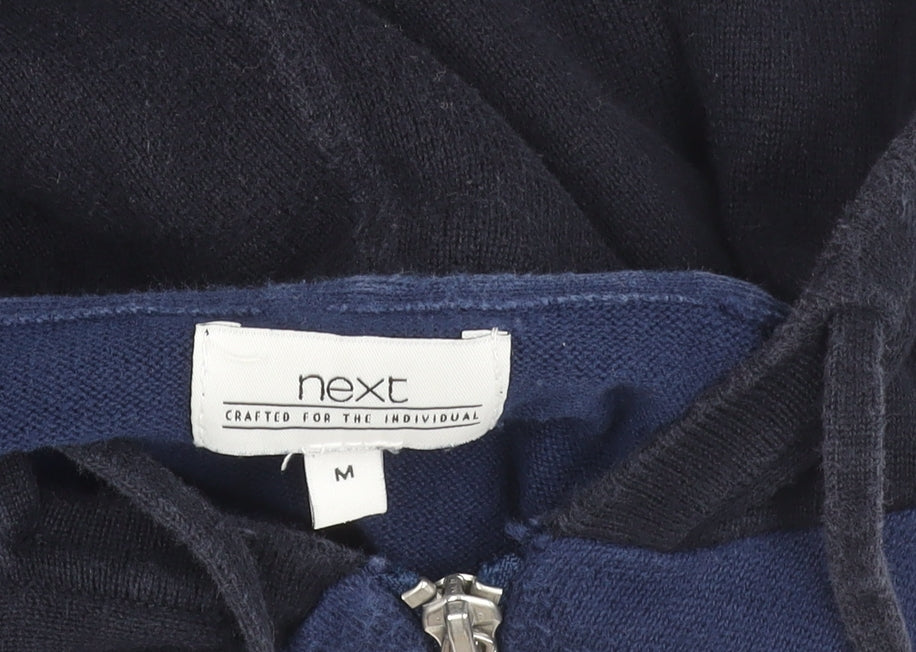 Next Men's Blue Hooded Jacket M - Casual Cotton Style