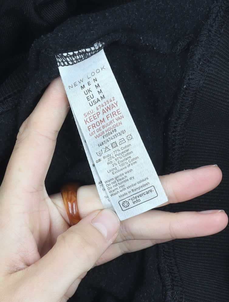 New Look Men's Black Pullover Hoodie - Size M