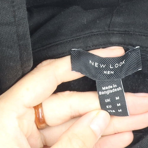 New Look Men's Black Pullover Hoodie - Size M