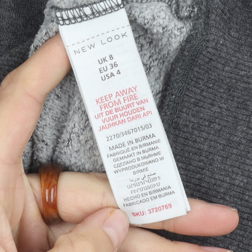 New Look Women's Grey Basic Hooded Jacket Size 8