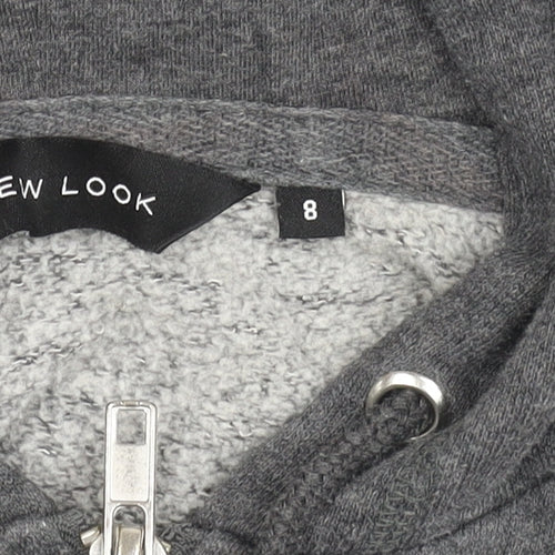 New Look Women's Grey Basic Hooded Jacket Size 8
