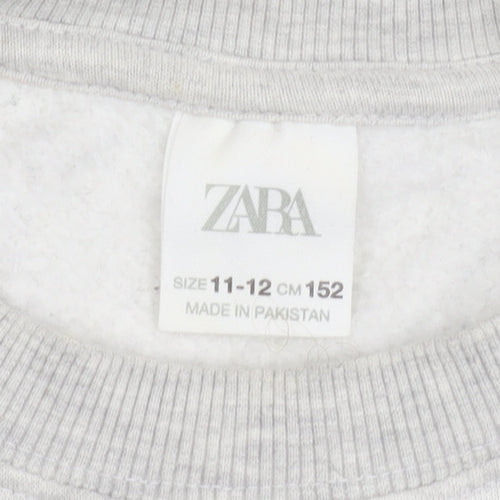 Zara Girls Grey Jumper 11-12 Years - Comfy and Stylish