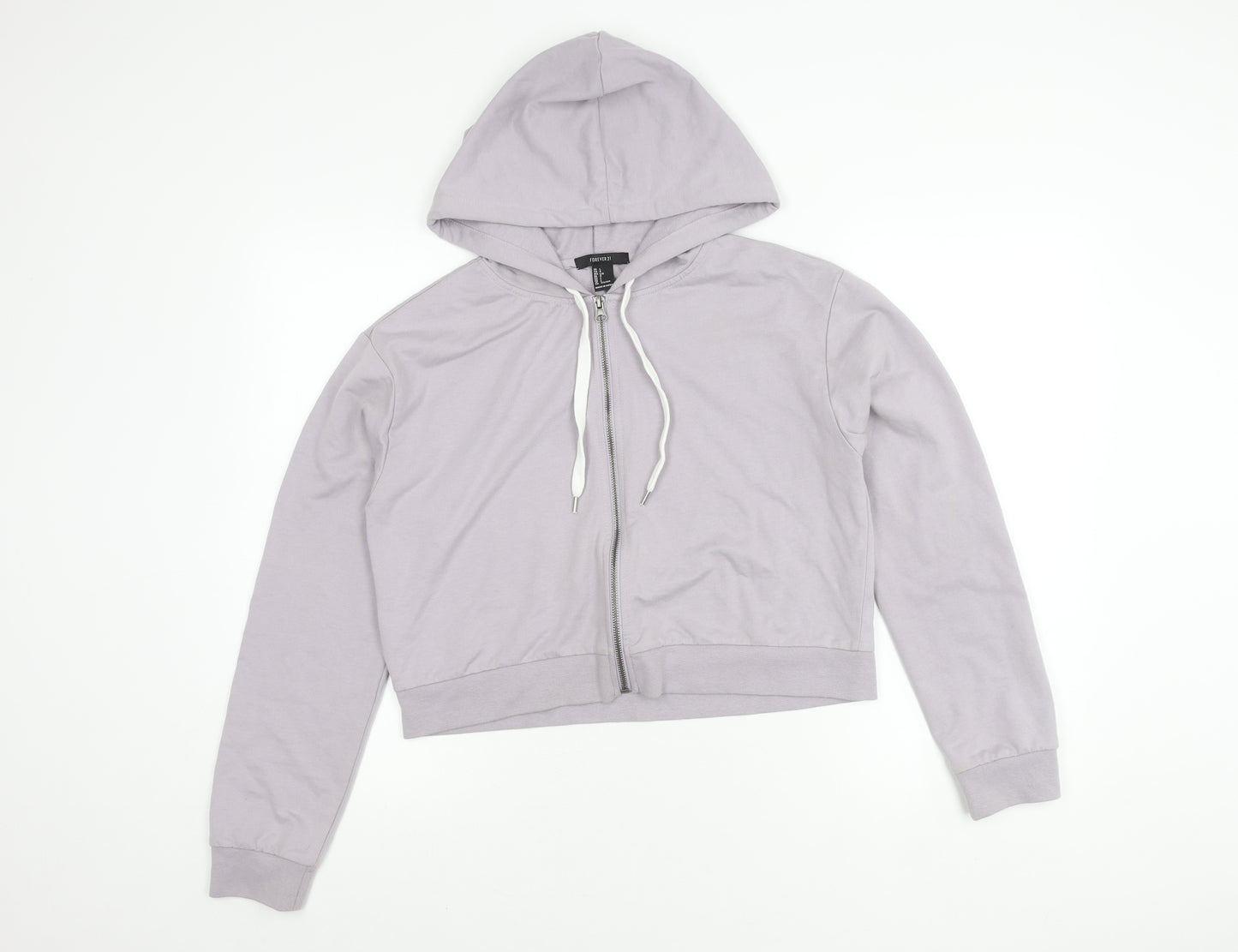Forever 21 Women's Purple Cropped Hoodie Jacket M