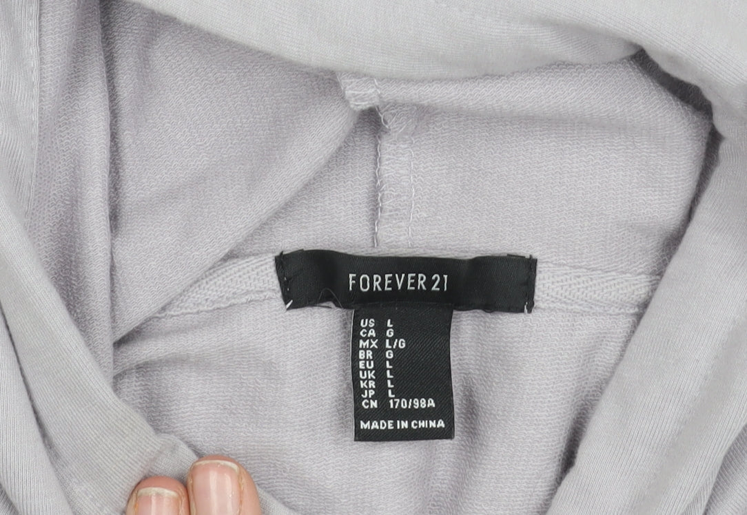 Forever 21 Women's Purple Cropped Hoodie Jacket M