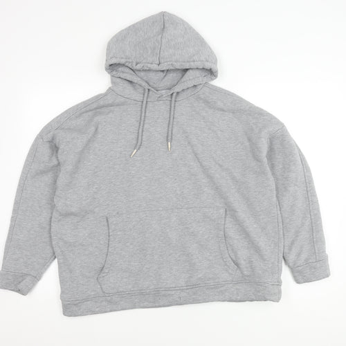 Next Men's Grey Pullover Hoodie, Size M, Fleece
