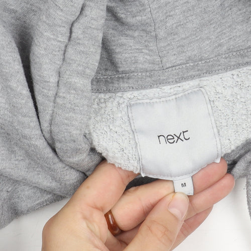Next Men's Grey Pullover Hoodie, Size M, Fleece