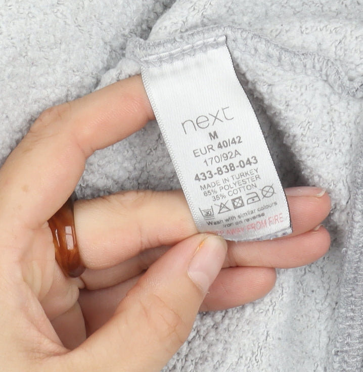 Next Men's Grey Pullover Hoodie, Size M, Fleece