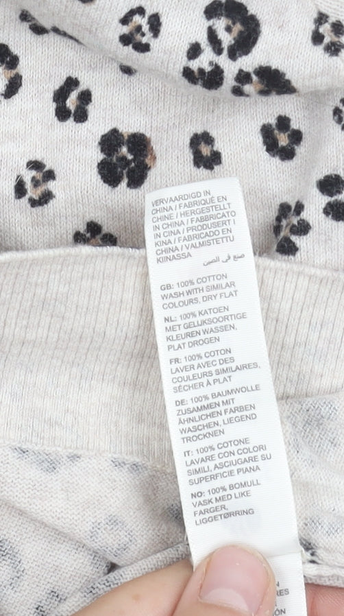 Fat Face Women Beige Animal Print Cardigan Size 14