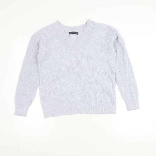 Marks and Spencer Women's Blue V-Neck Pullover S