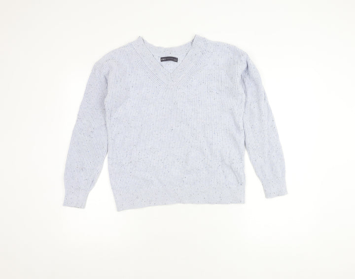 Marks and Spencer Women's Blue V-Neck Pullover S