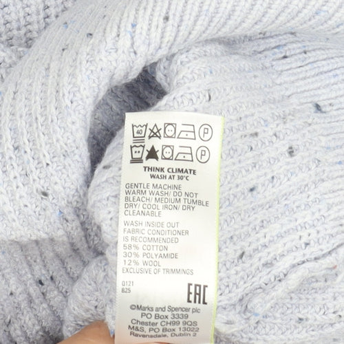 Marks and Spencer Women's Blue V-Neck Pullover S
