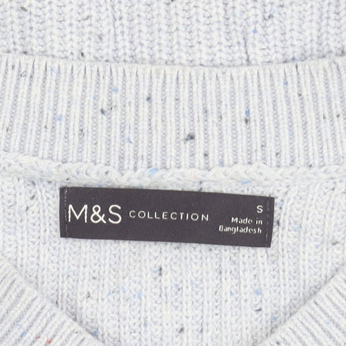 Marks and Spencer Women's Blue V-Neck Pullover S