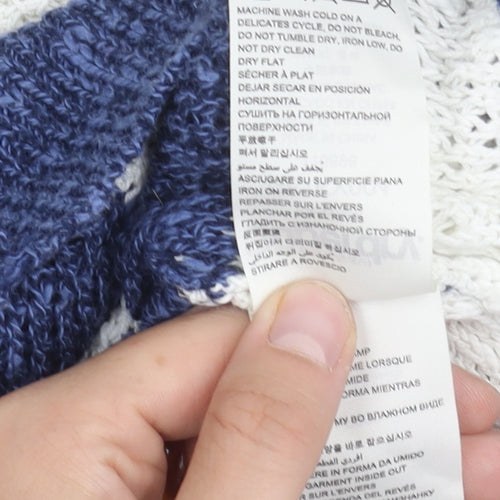 Superdry Women's Striped Jumper L Blue Knit Pullover