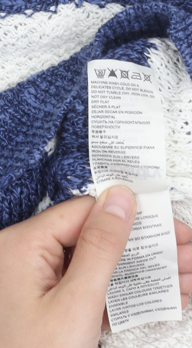 Superdry Women's Striped Jumper L Blue Knit Pullover