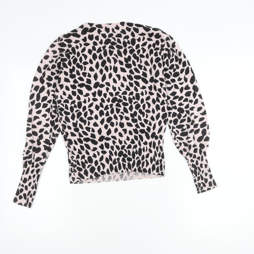Marks and Spencer Women's Pink Animal Print Jumper Size 8