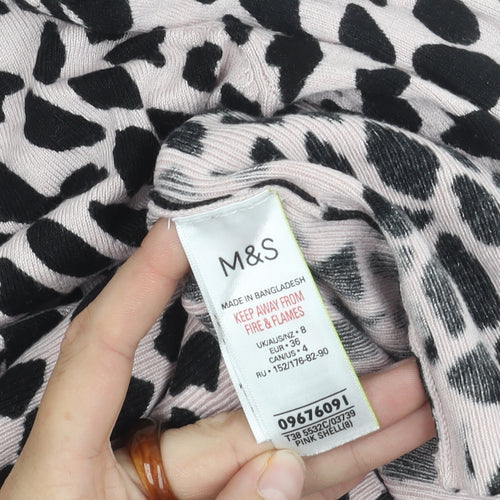 Marks and Spencer Women's Pink Animal Print Jumper Size 8