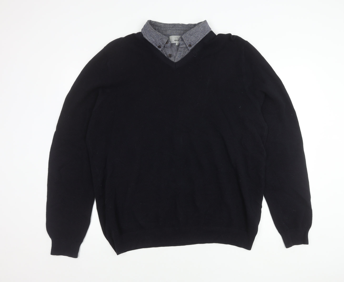 Marks and Spencer Men's Black XL Pullover Jumper