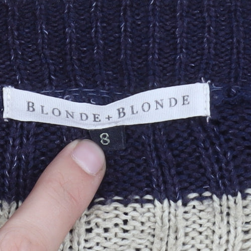 Blonde+Blonde Women's Blue Striped Cardigan Size 8